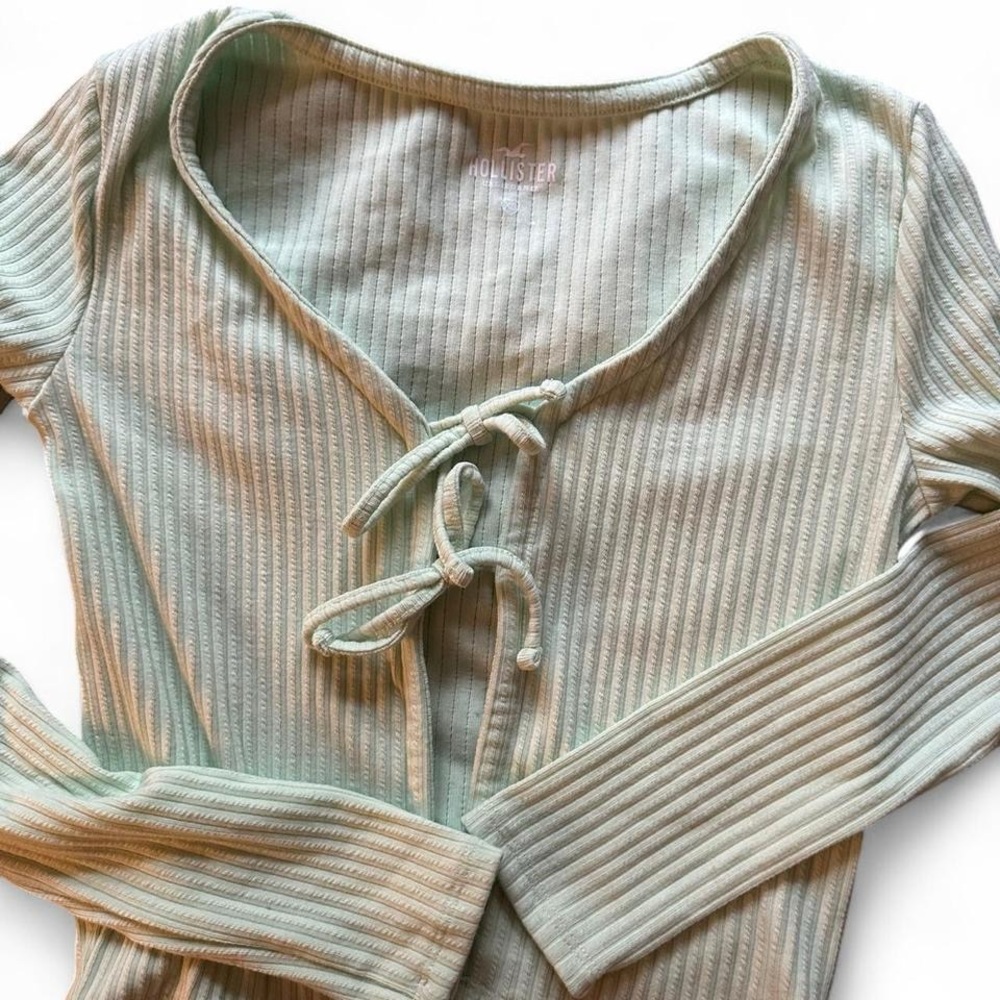 Hollister Light Olive Ribbed Top